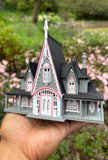 Miniature #41 COLOR HO-Scale Rotwood Cottage House Victorian Mansion Nevermore Dollhouse Assembled