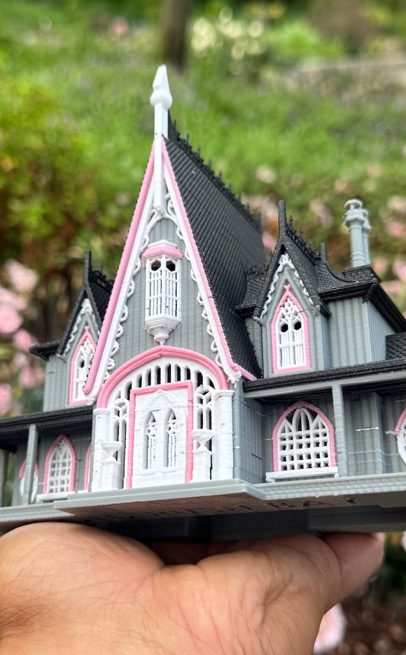 Miniature #41 COLOR HO-Scale Rotwood Cottage House Victorian Mansion Nevermore Dollhouse Assembled