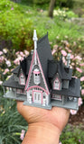 Miniature #41 COLOR HO-Scale Rotwood Cottage House Victorian Mansion Nevermore Dollhouse Assembled
