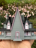 Miniature #41 COLOR N-Scale Rotwood Cottage House Victorian Mansion Nevermore Dollhouse Assembled