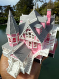 Small COLOR N-Scale Miniature Opening “The Pink Palace” Victorian House (1:150 Scale) with HINGE