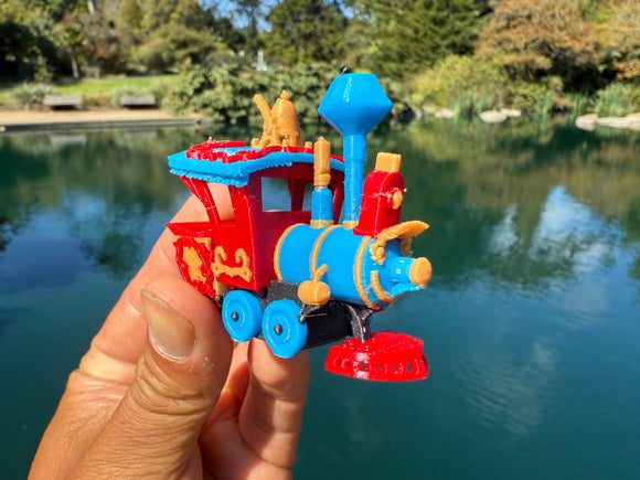 Small COLOR Miniature N-Scale Casey Circua Locomotive Theme Park Ride Built w/Seating