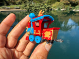 Small COLOR Miniature N-Scale Casey Circua Locomotive Theme Park Ride Built w/Seating