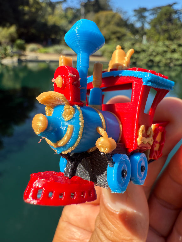 COLOR Miniature HO-Scale Casey Circus Locomotive Theme Park Ride Built w/Seating