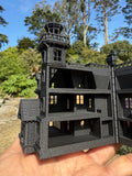 Opening Miniature N-Scale Practical Magic Victorian House Assembled with Hinge Sparkle Black