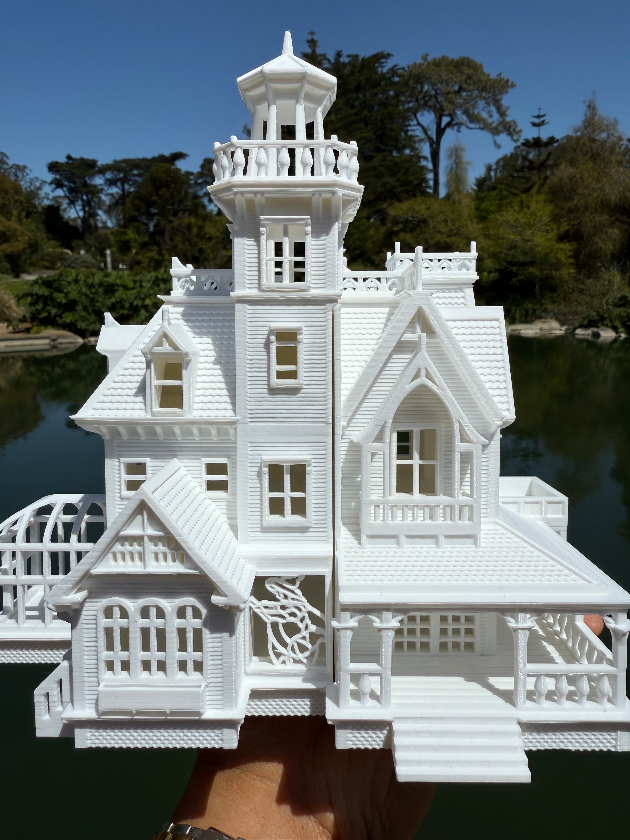 «991»◤完売◢セット北欧調house柄ミニポーチ＆ペンケース*ブラックカラー Miniature Practical Magic Victorian Witch Dollhouse Accessory with