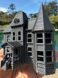 Opening Miniature #38 Galaxy Black N-Scale Neibolt House IT Victorian Mansion Built Assembled with Hinge