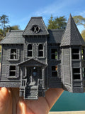 Opening Miniature #38 Galaxy Black N-Scale Neibolt House IT Victorian Mansion Built Assembled with Hinge