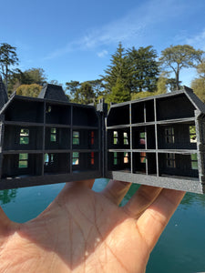 Opening Miniature #38 Galaxy Black N-Scale Neibolt House IT Victorian Mansion Built Assembled with Hinge