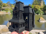 Miniature Victorian Collection #40 - Black Psycho Bates Motel House 1/87 HO Scale w/Hinge