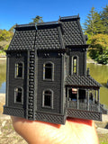 Miniature Victorian Collection #40 - Black Psycho Bates Motel House 1/87 HO Scale w/Hinge