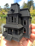 Small Psycho N-scale 1/160 Miniature Victorian Collection #40 - Black Bates Motel House 1:160 Shell