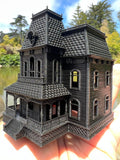 Small Psycho N-scale 1/160 Miniature Victorian Collection #40 - Black Bates Motel House 1:160 Shell