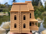 LARGE Miniature Victorian Collection #40 - Opening Brown Psycho Bates Motel House 1/43 O-Scale w/Hinge