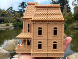 LARGE Miniature Victorian Collection #40 - Opening Brown Psycho Bates Motel House 1/43 O-Scale w/Hinge