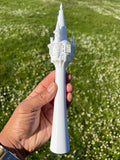 Miniature White N-Scale Rapunzel Tower Built Assembled Fantasy #12