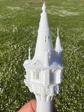 Miniature White N-Scale Rapunzel Tower Built Assembled Fantasy #12