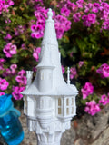 Miniature White HO-Scale Rapunzel Tower Built Assembled Fantasy #12