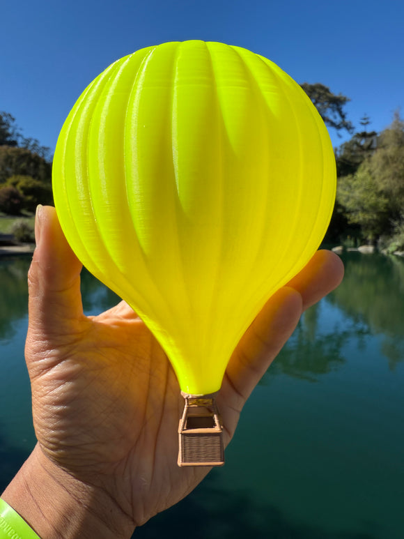 Miniature YELLOW COLOR HO-Scale 1/87 Hot Air Balloon for Model Train or Dollhouse layouts