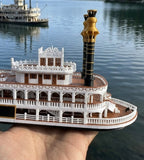 COLOR “The Riverbelle” - Miniature HO Scale Old West Steamboat Paddlewheeler Riverboat Built Train Layout