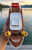 COLOR “The Riverbelle” - Miniature HO Scale Old West Steamboat Paddlewheeler Riverboat Built Train Layout