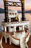 COLOR “The Riverbelle” - Miniature HO Scale Old West Steamboat Paddlewheeler Riverboat Built Train Layout