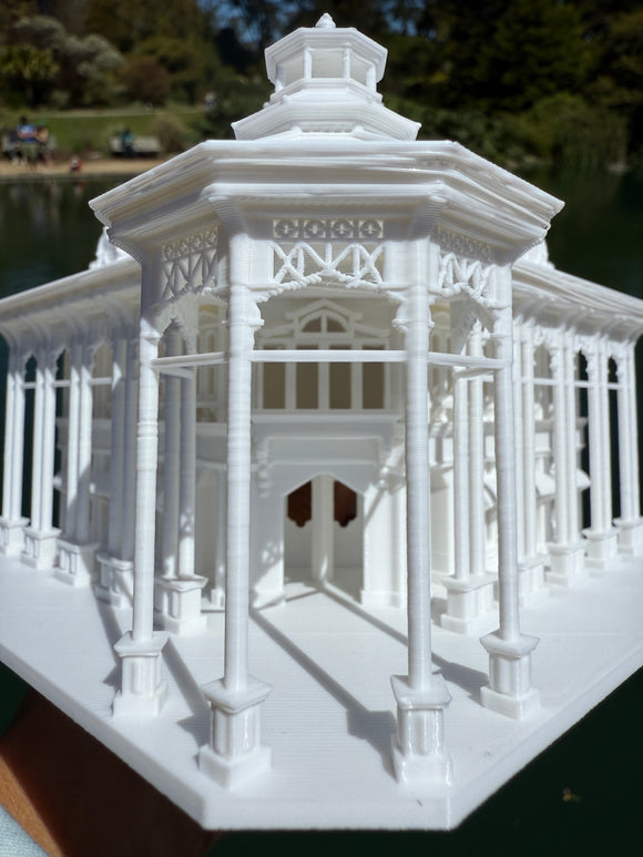 Miniature N-Scale Victorian World Main Street Emporium Shop Assembled White 1:160 by Gold Rush Bay