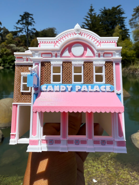 Miniature COLOR HO-Scale Victorian Main Street Candy Palace Store w/Interiors Assembled 1:87 by Gold Rush Bay