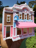 Miniature COLOR HO-Scale Victorian Main Street Candy Palace Store w/Interiors Assembled 1:87 by Gold Rush Bay