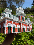 COLOR Miniature World Victorian Main Street Station Depot Model