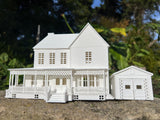 Miniature Opening White HO-Scale Lorelai House plus Garage Victorian Mansion Stars Hollow Built Assembled w/ Hinge Stars Hollow