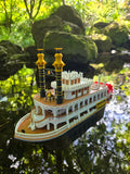 COLOR “The Riverbelle” - Miniature HO Scale Old West Steamboat Paddlewheeler Riverboat Built Train Layout
