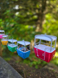COLOR Miniature Skyway Gondola Buckets Theme Park Ornaments ready to Hang