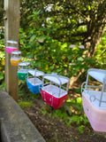 COLOR Miniature Skyway Gondola Buckets Theme Park Ornaments ready to Hang