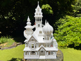 HO-Scale Miniature “Bishop's Palace” Victorian House (1:87 Scale)