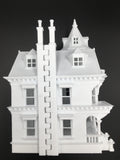 HO Scale Miniature Victorian #3 Queen Anne Tower House 1:87 White (Hinge)