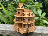 FURNISHED Wood Brown Miniature Haunted Mansion Victorian #4 House 1:87 HO Scale