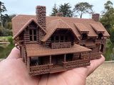 Small Brown Miniature N-Scale Yellowstone Cowboy Ranch House 1:160 scale Old West #10