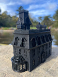 Black N-Scale Miniature #37 Addams Family Mansion Wednesday Victorian House Built 1/160