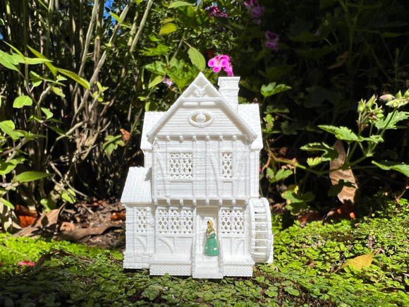 Small Miniature #38 Magical White N-Scale Sanderson Sisters’ Witch Cottage from Salem House
