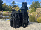 Black HO-Scale Miniature #37 Addams Family Mansion Wednesday Victorian House Built 1/87