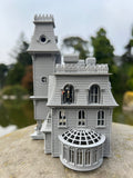 Small Gray Miniature #37 N-Scale Addams Family Mansion Wednesday Victorian House Built