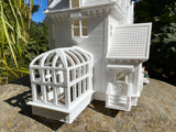 Miniature HO Scale Practical Witch Magic Victorian House Built White