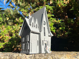 Small Gray Miniature N-Scale Gru Villain Victorian Gothic House Minion Mansion Built