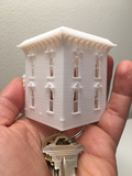 N-Scale White Built Victorian Miniature #2 Stick Style House Model Train 1:160