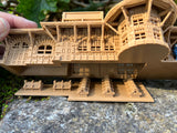 Small Brown N-Scale Sonoma Valley Train Depot Wood Color (w/Interiors) 1:160 by Gold Rush Bay