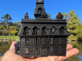 Small Black Miniature #37 N-Scale Addams Family Mansion Wednesday Victorian House Built