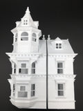 HO Scale Miniature Victorian #3 Queen Anne Tower House 1:87 White (Hinge)