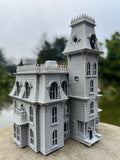 Small Gray Miniature #37 N-Scale Addams Family Mansion Wednesday Victorian House Built