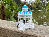 COLOR HO-Scale Miniature Victorian Park Gazebo/Bandstand Blue & White 1:87 Limited Edition